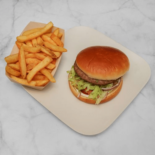 Hamburger mit Pommes frites