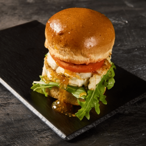 Französischer Ziegenkäse Burger (vegetarisch)