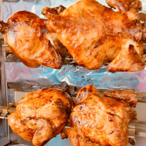 Ganzes Hähnchen Teller Mit Reis