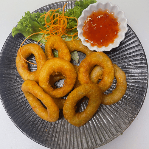 Frittierte Tintenfisch Ringe
