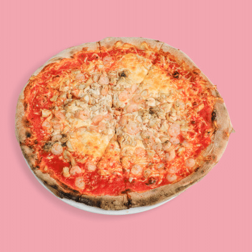 Pizza Shrimps und Knoblauch