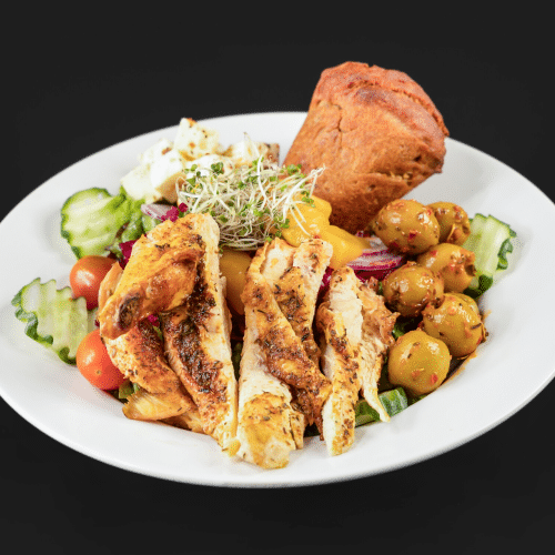 Treibhaus Salat Huhn