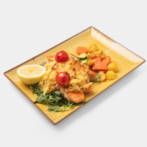 Lachs vom Grill in Kartoffel-Kruste