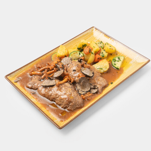 Scalopina di Vitello mit Pfifferlinge in Trüffel Sauce