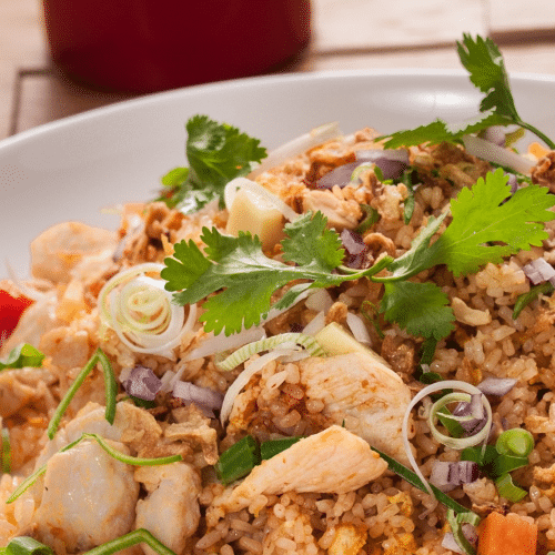 Gebratener Reis mit Huhn