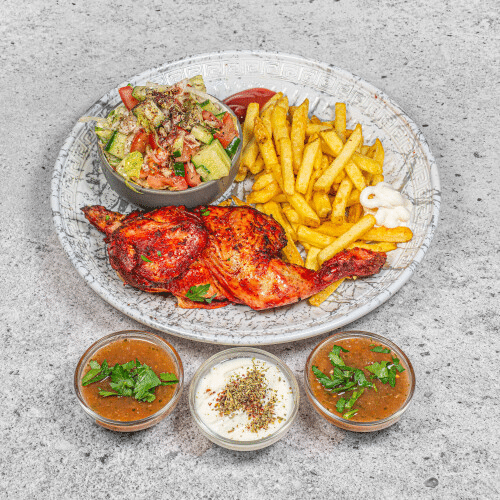Gegrilltes Hähnchen Menü