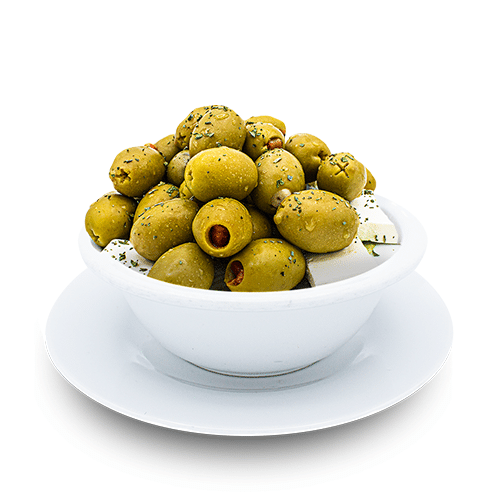 Schafskäse mit Oliven