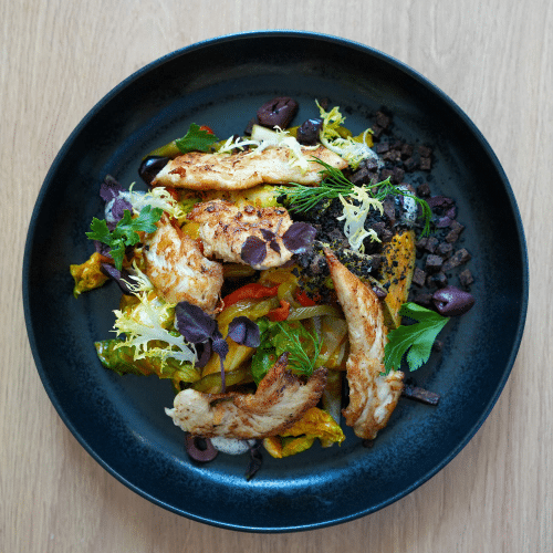 Salatherzen mit Hähnchenbrust