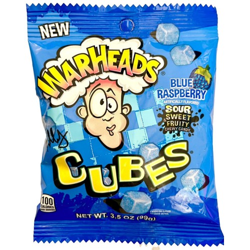 Warheads Blue Raspberry Cubes 99g