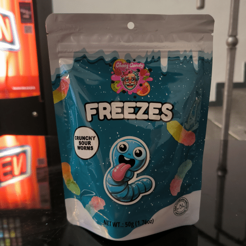 Chaos Candy Freezes Crunchy Sour Worms