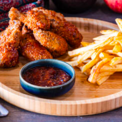 Chicken Wings mit Pommes frites