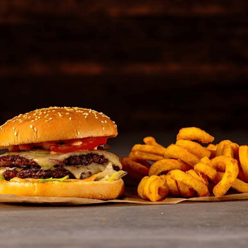 XL Hamburger mit Twister Pommes frites
