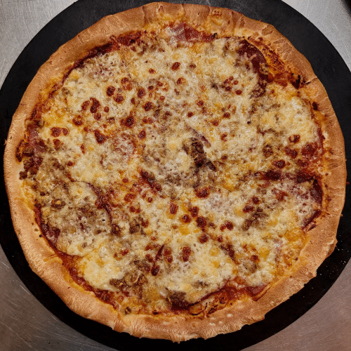 Pizza Salami, Truthahnschinken und Hackfleisch