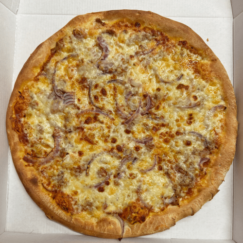Pizza Thunfisch und Zwiebeln