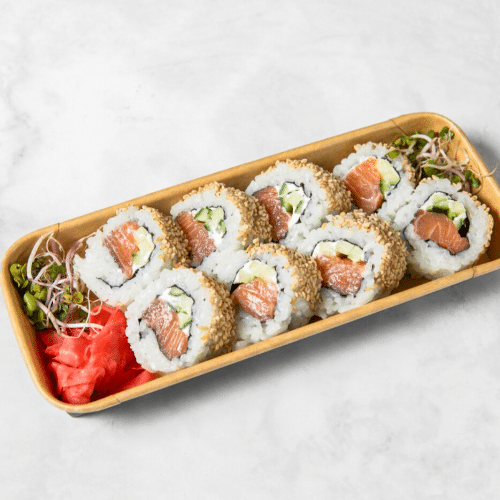 California Philadephia Lachs Gurke Roll, Sesam