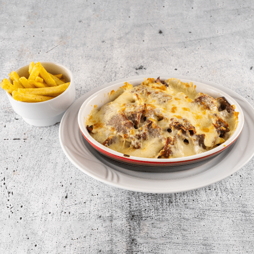 Döner Überbacken mit Pommes