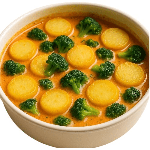 Kartoffelauflauf mit Broccoli und Sahnesauce