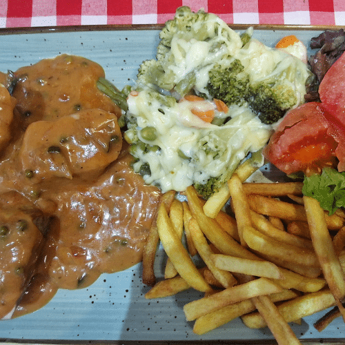 Schweinemedaillons in Pfefferrahmsoße