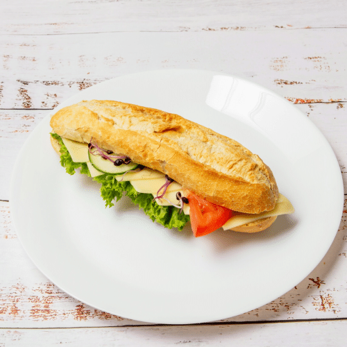 Baguette Brötchen mit Käse