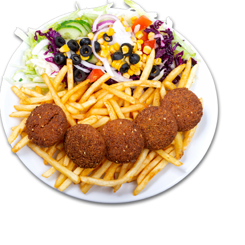 Falafel Pommes Teller