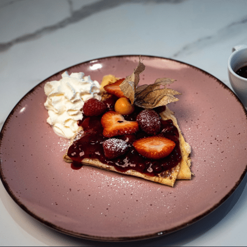 Pfannkuchen mit Konfitüre