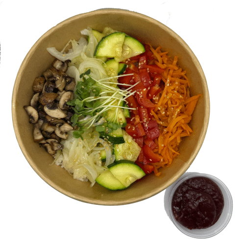 Bibimbap (Vegan, mit scharfe Gochujang-Sauce)
