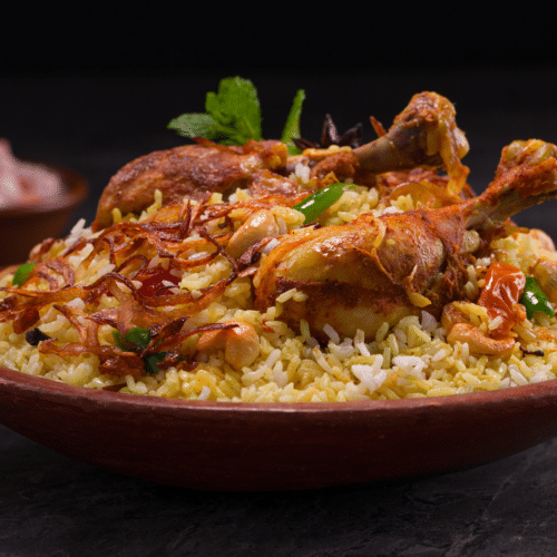 Chicken kebab biryani