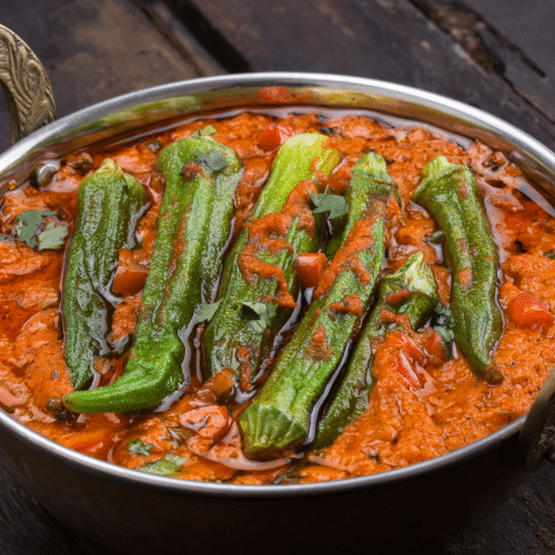 Gebratene Okraschoten - Bhindi Masala