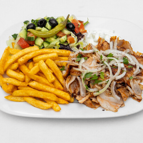 Döner Teller mit gemischtem Salat