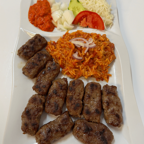 Cevapcici 10 stk mit Djuvec Reis