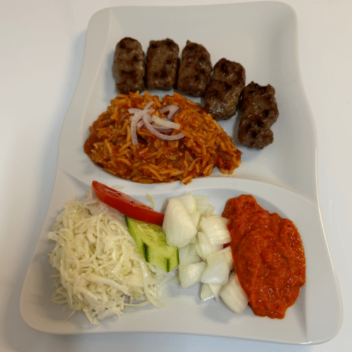 Cevapcici 5 stk mit Djuvec Reis