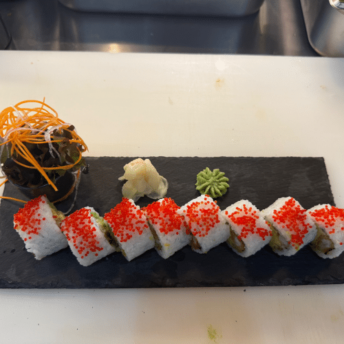 Inside-Out Scampi, Avocado - mit Kaviar ummanteln