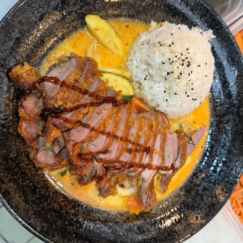 Spicy Mango Curry - mit knuspriger Ente