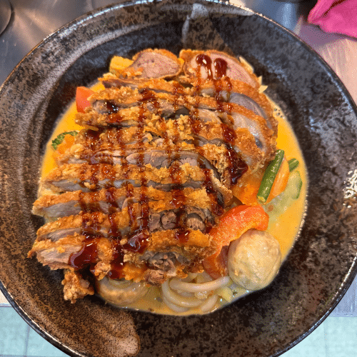 Spicy Udon Yaki - mit knuspriger Ente