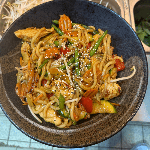 Udon Yaki - mit Hühnerfleisch