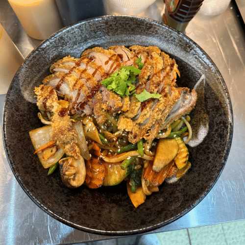 Udon Yaki - mit knuspriger Ente