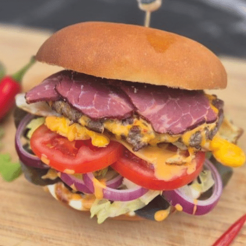 Pastrami and Egg Burger