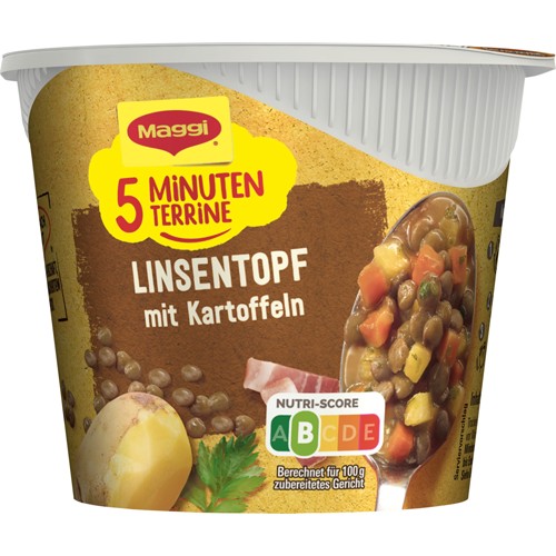 Maggi 5 Minuten Terrine Linsentopf mit Kartoffeln 49g