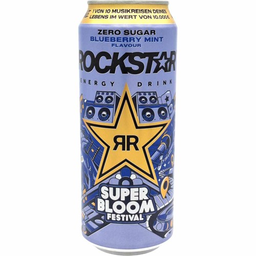 Rockstar Energy Drink Zero Sugar Blueberry Mint Flavour 0.5l (EINWEG)