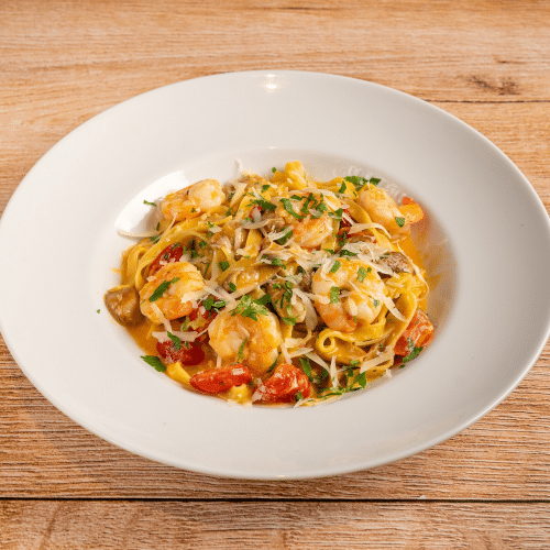 Tagliatelle Gamberi E Funghi Porcini