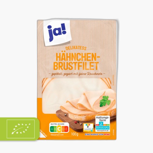Ja! Delikatess-Hähnchenbrustfilet mit feiner Rauchnote 100g