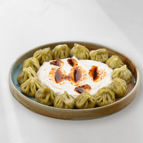 Momo vegan mit grünen Linsen