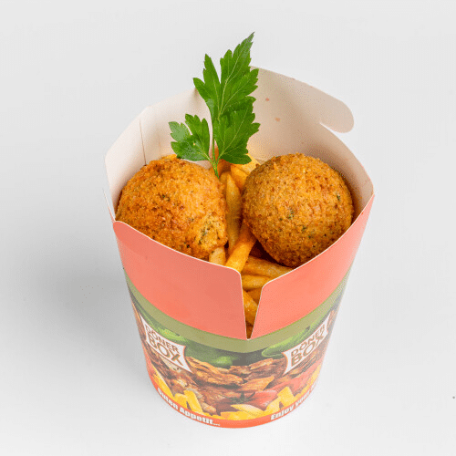 Falafel Box mit Beilage nach Wahl, Salat und Sauce