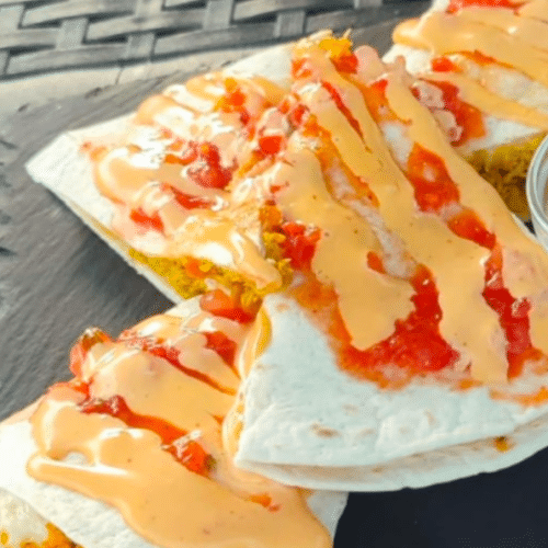 Quesadilla mit geschmortem Rindfleisch