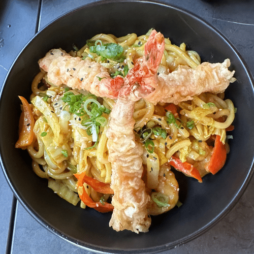 Curry Pancit Tempura Garnelen