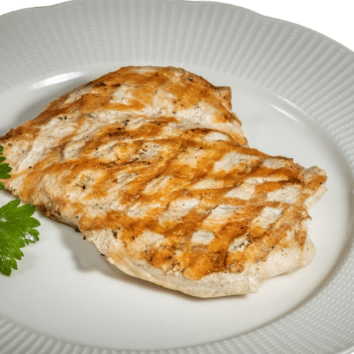 Hähnchenfilets vom Grill mit Pommes