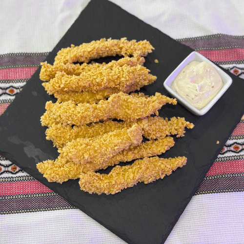 Knusprige Hähnchenfilets mit Cornflakes