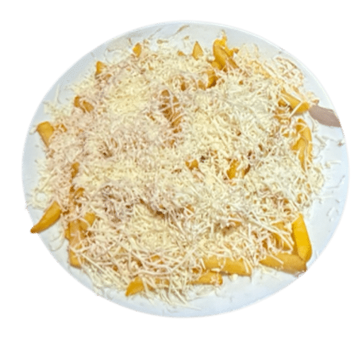 Pommes mit Weißkäse