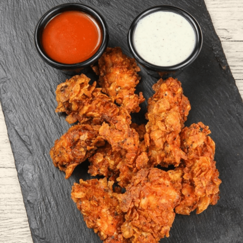 10 Hähnchenflügel ohne Knochen, 2 Saucen nach Wahl, Halal
