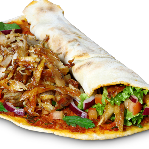 Türkische Pizza mit Hähnchenfleisch